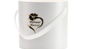 Dėžutės su logotipu matinė balta